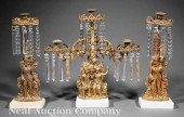 An American Gilt Brass Three-P
