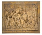 An American Gilt Bronze Plaque