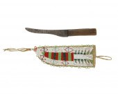 AN AMERICAN INDIAN BEADED SHEA