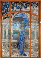 AN AMERICAN LEADED GLASS FIGUR