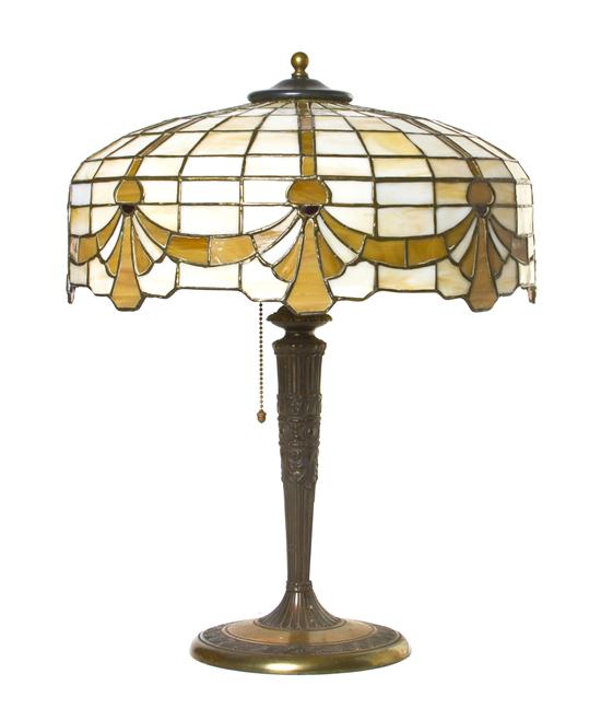 An American Leaded Glass Lamp