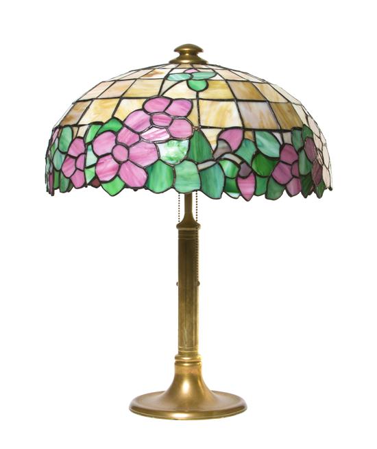 An American Leaded Glass Lamp the