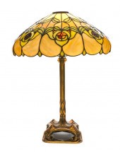 An American Leaded Glass Lamp