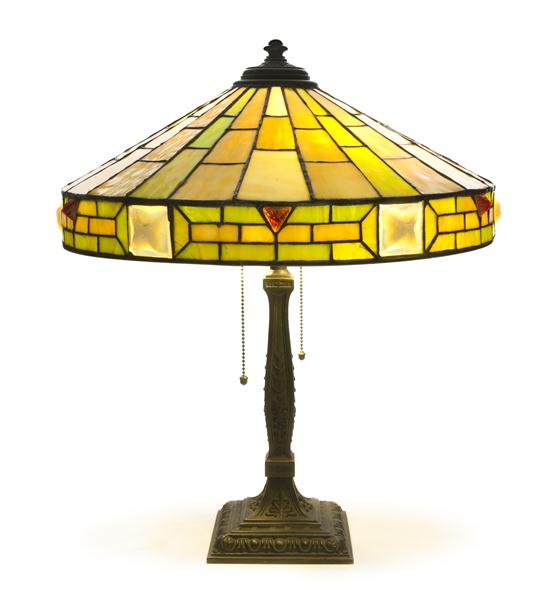 An American Leaded Glass Lamp
