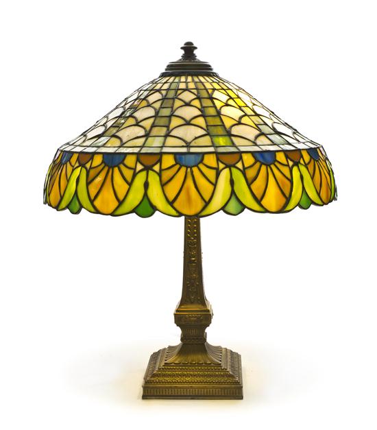 An American Leaded Glass Lamp