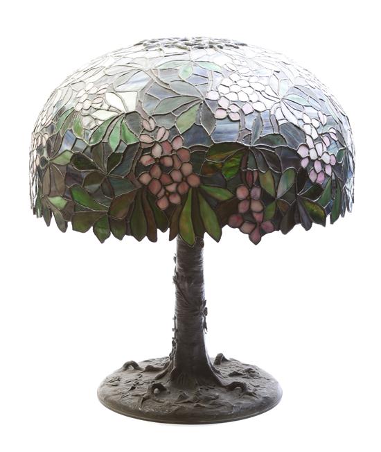 An American Leaded Glass Table Lamp