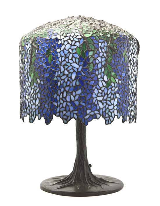 An American Leaded Glass Wysteria