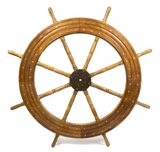 An American Maple Ship's Wheel of