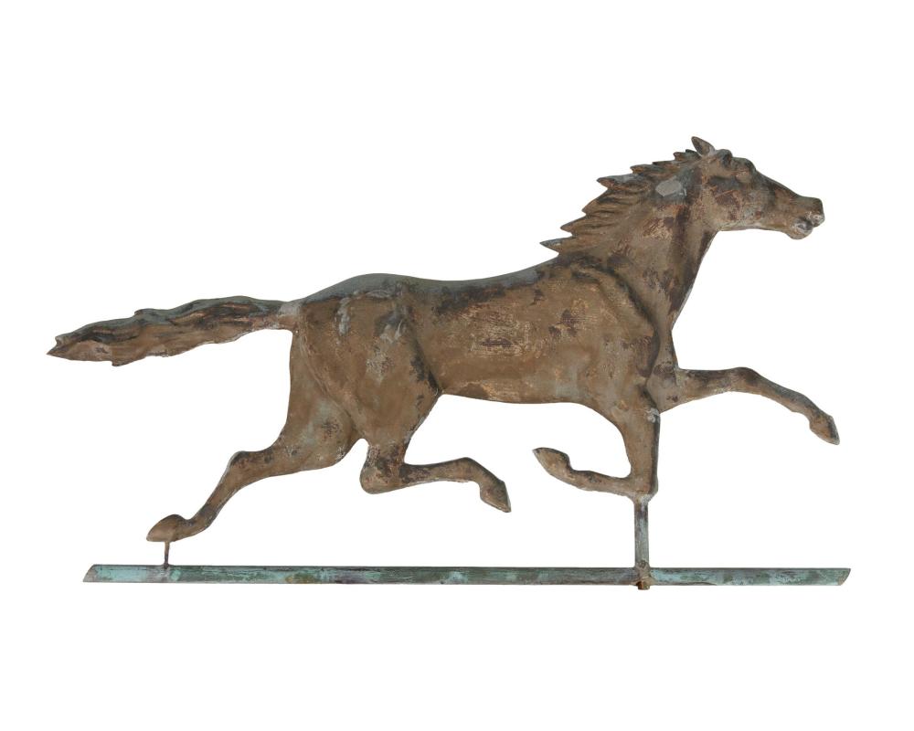 AN AMERICAN MOLDED ZINC HORSE