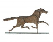 AN AMERICAN MOLDED ZINC HORSE