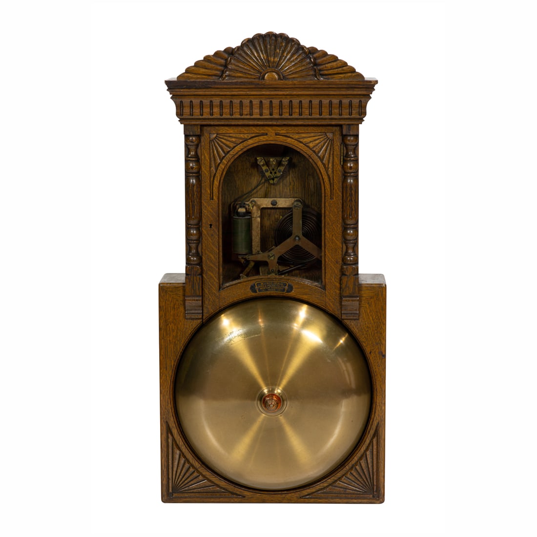 AN AMERICAN OAK AND BRASS FIRE