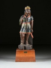 AN AMERICAN PAINTED AND CARVED