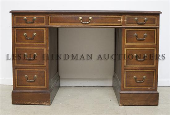 An American Pedestal Desk Sleigh