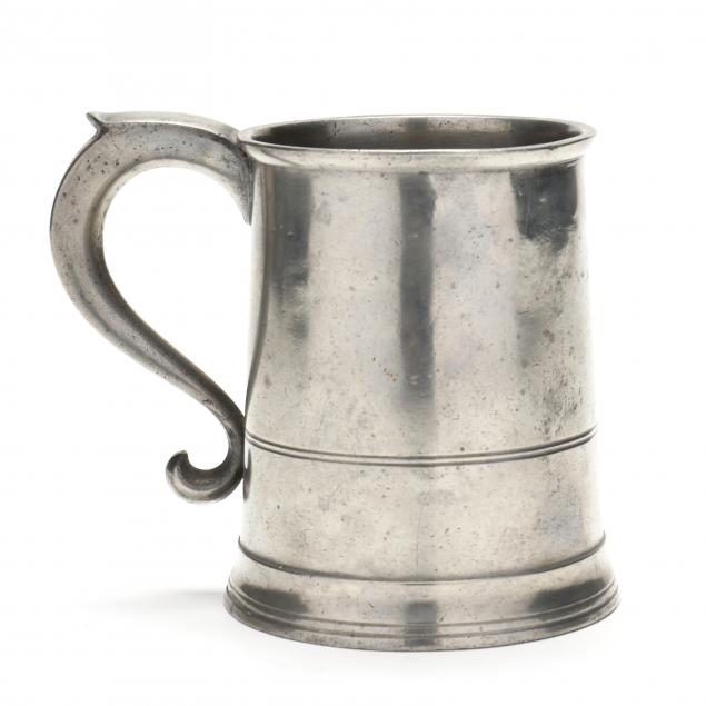 AN AMERICAN PEWTER PINT MUG, MARK