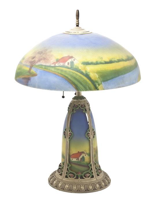 An American Reverse Painted Table