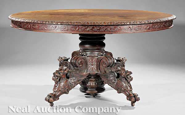 An American Rococo Carved Oak