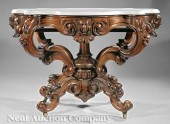An American Rococo Carved Rose