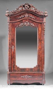 An American Rococo Carved Rose
