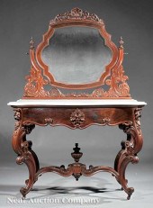 An American Rococo Carved Rose