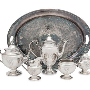 An American Silver Five-Piece Tea
