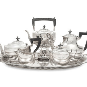 An American Silver Five-Piece Tea
