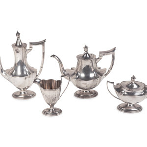An American Silver Four-Piece Tea