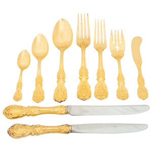 An American Silver-Gilt Flatware