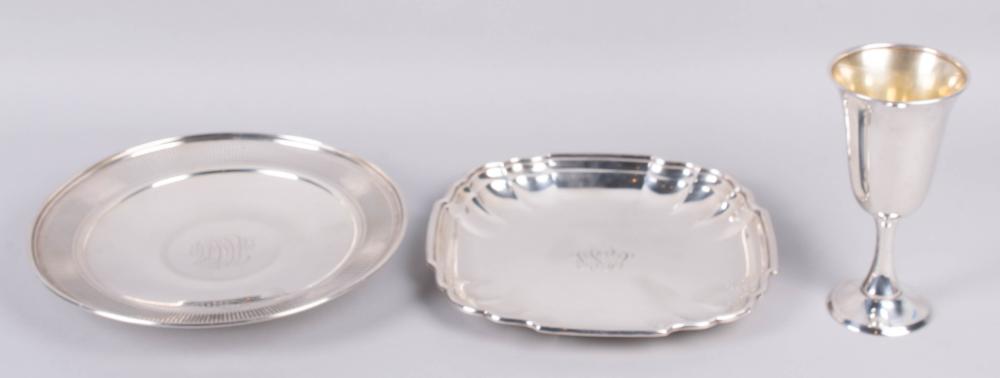 AN AMERICAN SILVER GOBLET, A SILVER