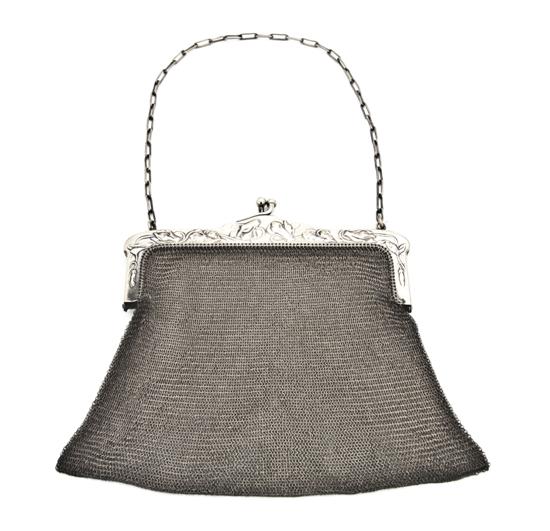 An American Silver Plate Mesh Purse