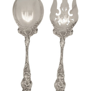 An American Silver Salad Serving