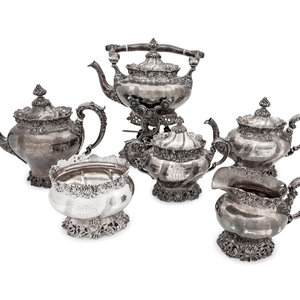 An American Silver Six-Piece Tea