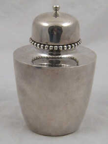 An American silver tea caddy by