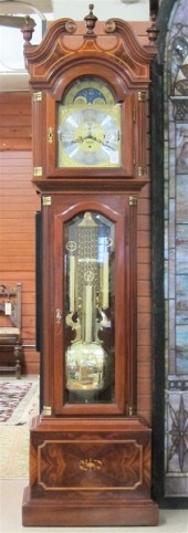 AN AMERICAN TALL CASE FLOOR CL