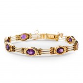 AN AMETHYST AND FOURTEEN KARAT