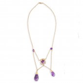 AN AMETHYST AND FOURTEEN KARAT