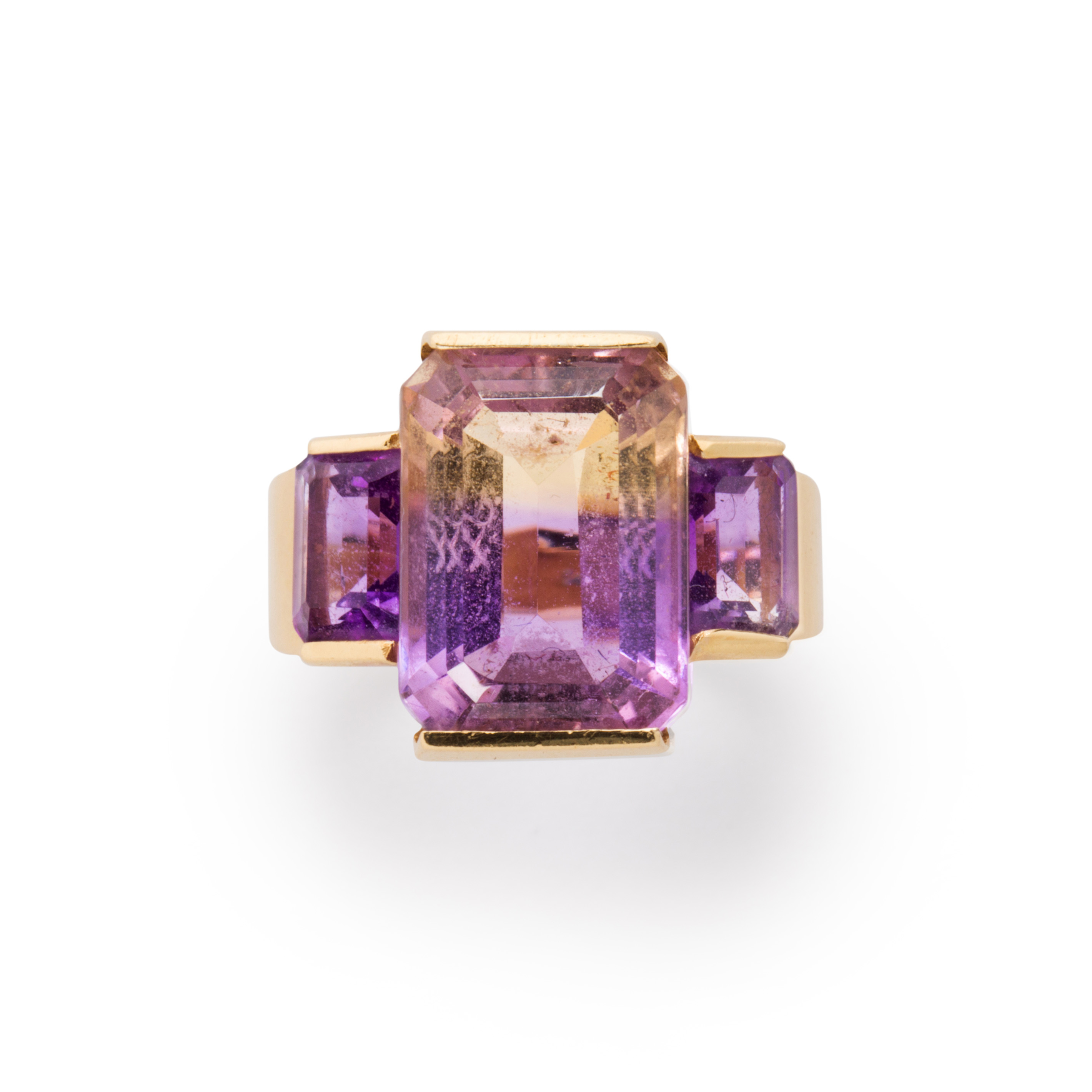 AN AMETRINE, AMETHYST AND