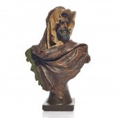 AN AMPHORA BUST OF AN ARAB MAN