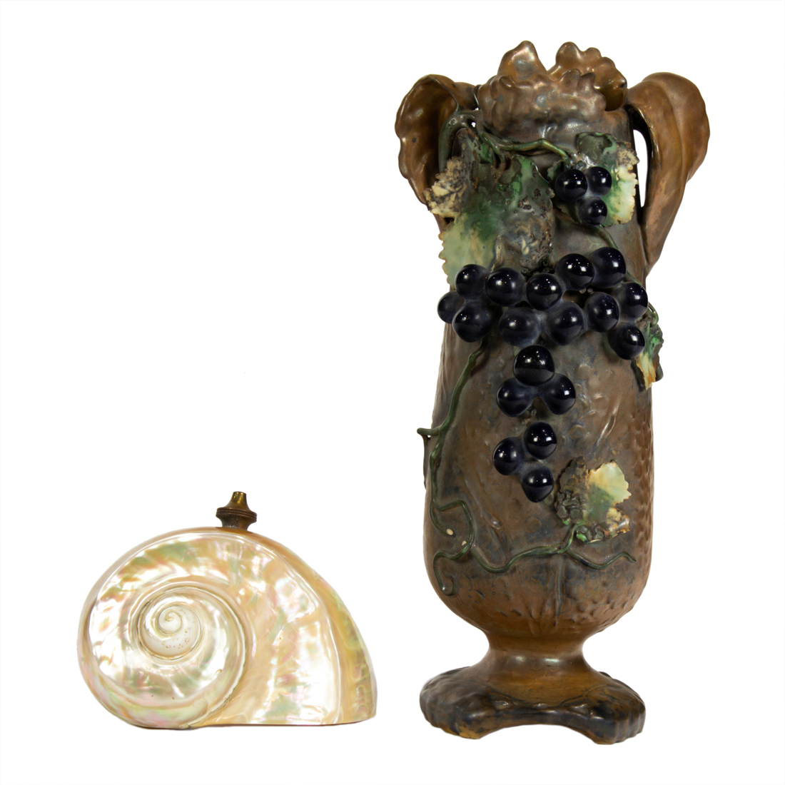 AN AMPHORA GLAZED CERAMIC VASE WITH