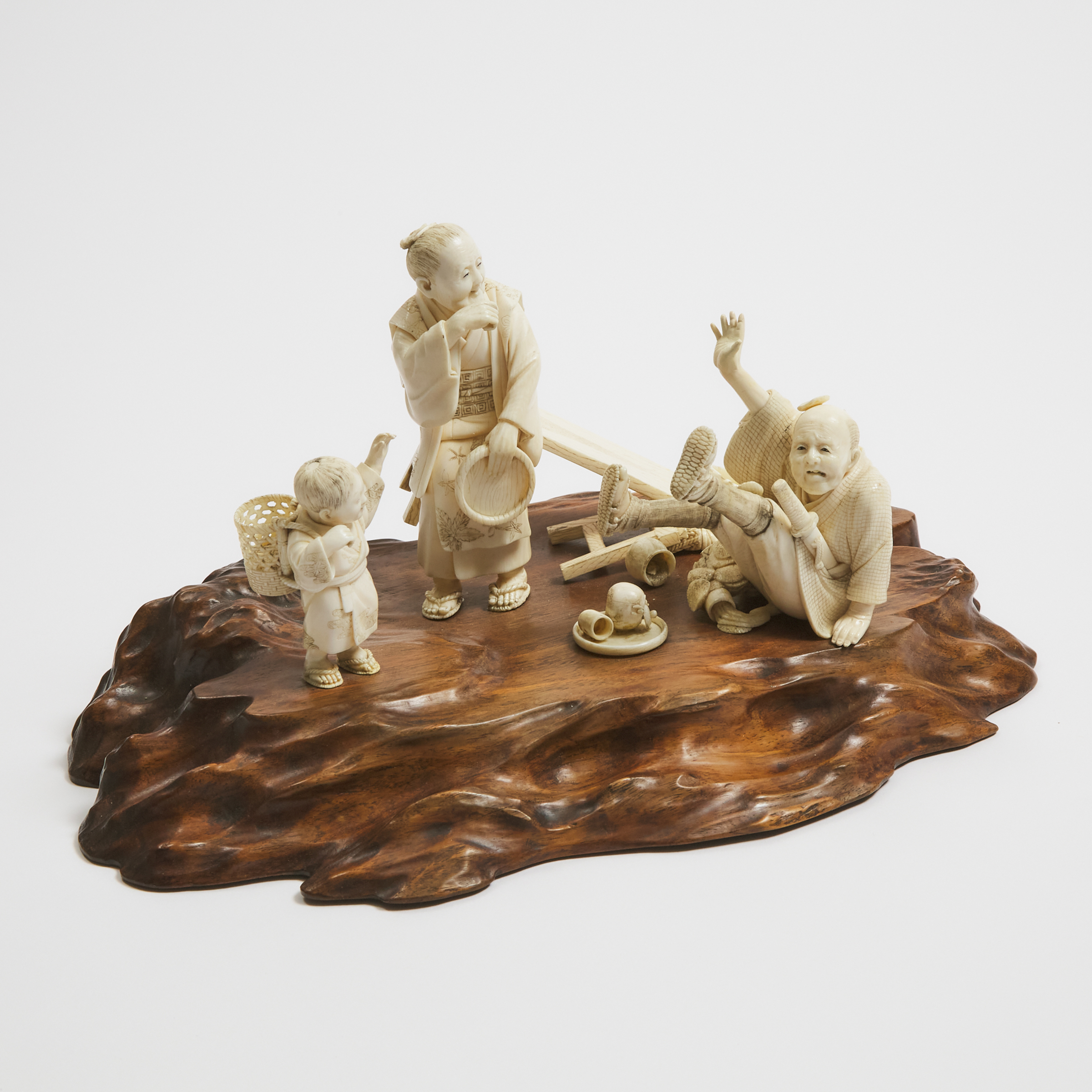 An Amusing Ivory Okimono Scene of a