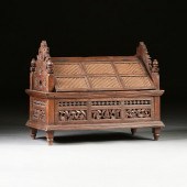 AN ANGLO INDIAN CANED AND CARV