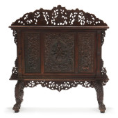 AN ANGLO-INDIAN CARVED WOOD AN