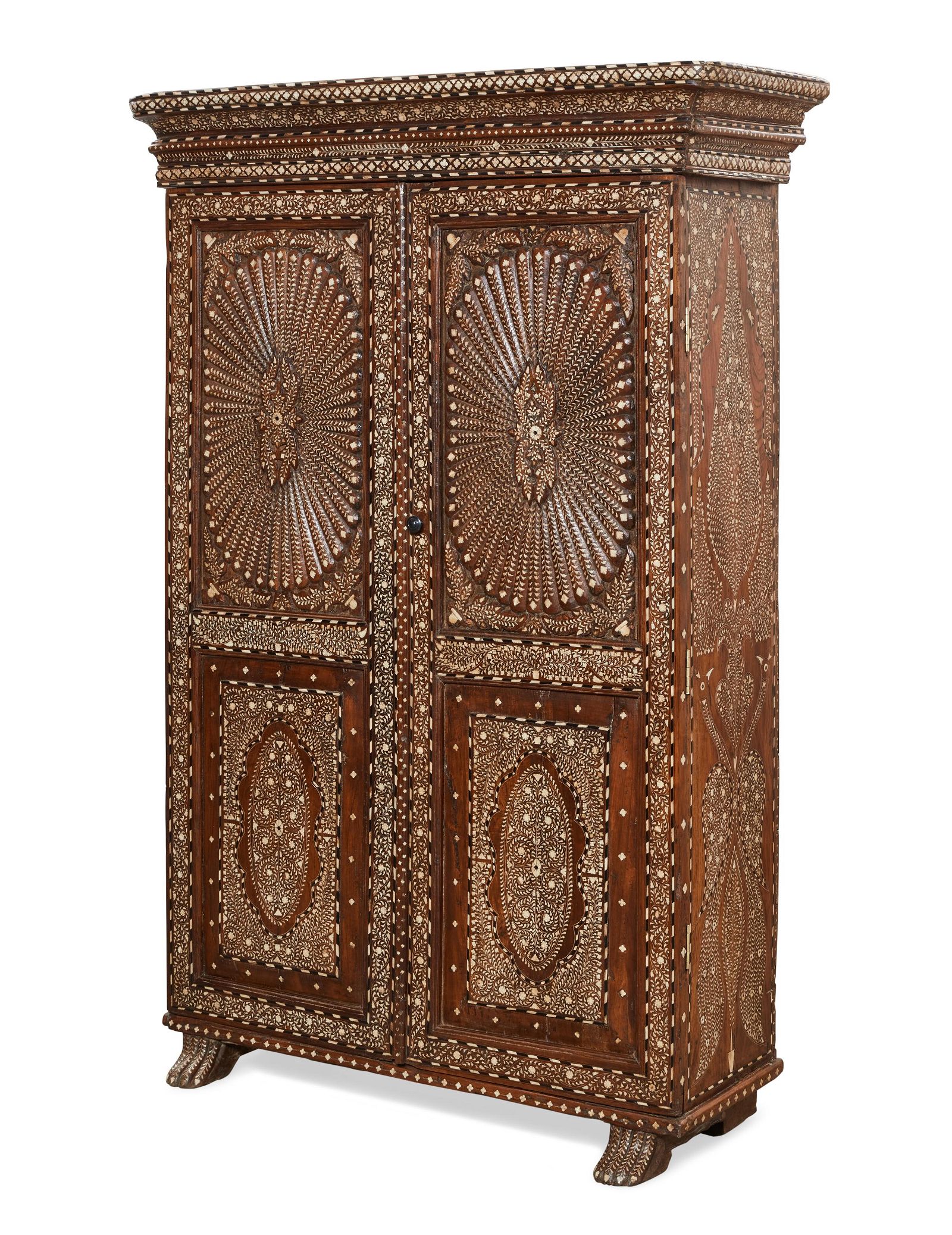 AN ANGLO INDIAN INLAID HARDWOOD