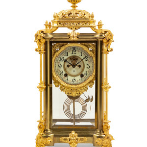 An Ansonia Excelsior Crystal Gilt
