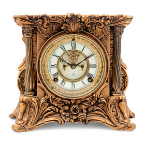 An Ansonia Minerva Gilt Metal