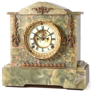 An Ansonia Onyx Mantel Clock