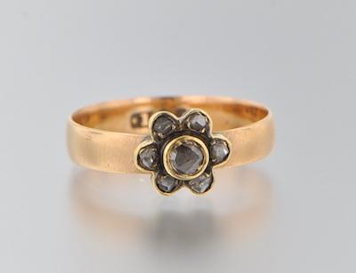 An Antique 18k Gold and Rose Cut