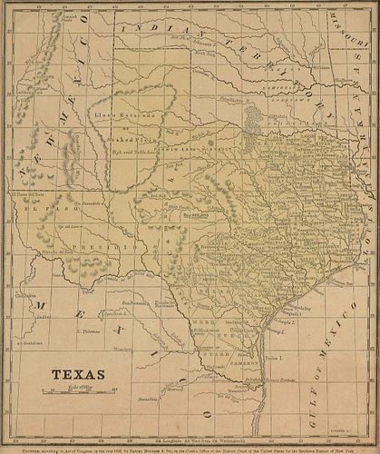 AN ANTIQUE ANTEBELLUM MAP, "TEXAS,"