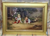 AN ANTIQUE AUSTRIAN PAINTED PO