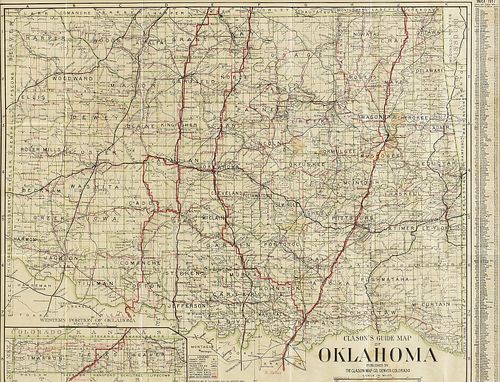 AN ANTIQUE AUTOMOBILE MAP,