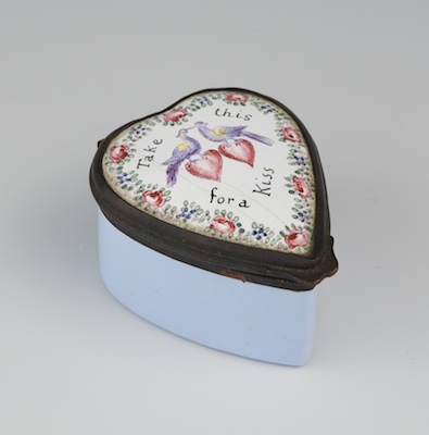 An Antique Battersea Heart Box